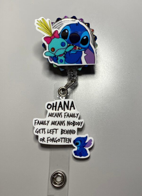 Stitch inspired Badge - alligator clip - badge reel