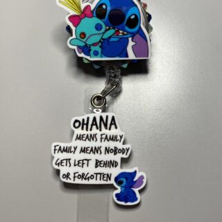 Stitch inspired Badge - alligator clip - badge reel