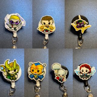 Super Hero Characters - alligator clip - badge reel