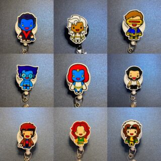 Super Hero Characters - alligator clip - badge reel