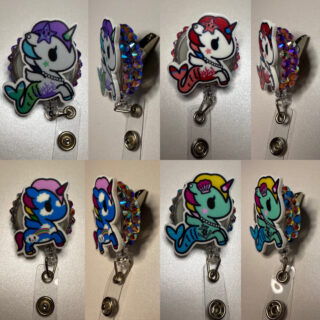 Unicorn- alligator clip - badge reel