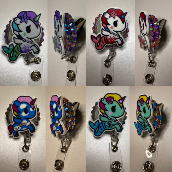 Unicorn- alligator clip - badge reel