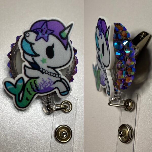 Unicorn- alligator clip - badge reel - Image 3