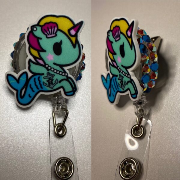 Unicorn- alligator clip - badge reel - Image 6