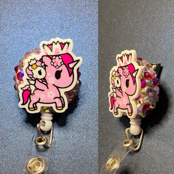 Unicorn- alligator clip - badge reel - Image 8