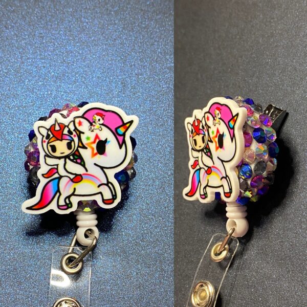 Unicorn- alligator clip - badge reel - Image 9