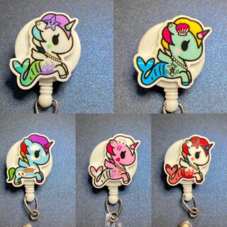 Unicorn- alligator clip - badge reel