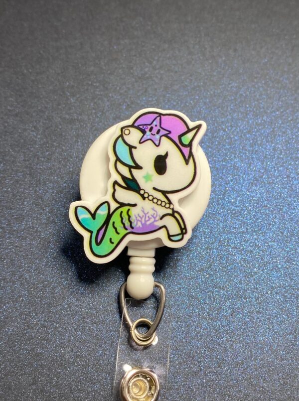 Unicorn- alligator clip - badge reel - Image 2