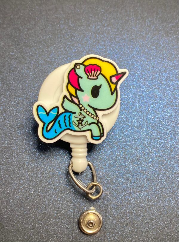 Unicorn- alligator clip - badge reel - Image 3