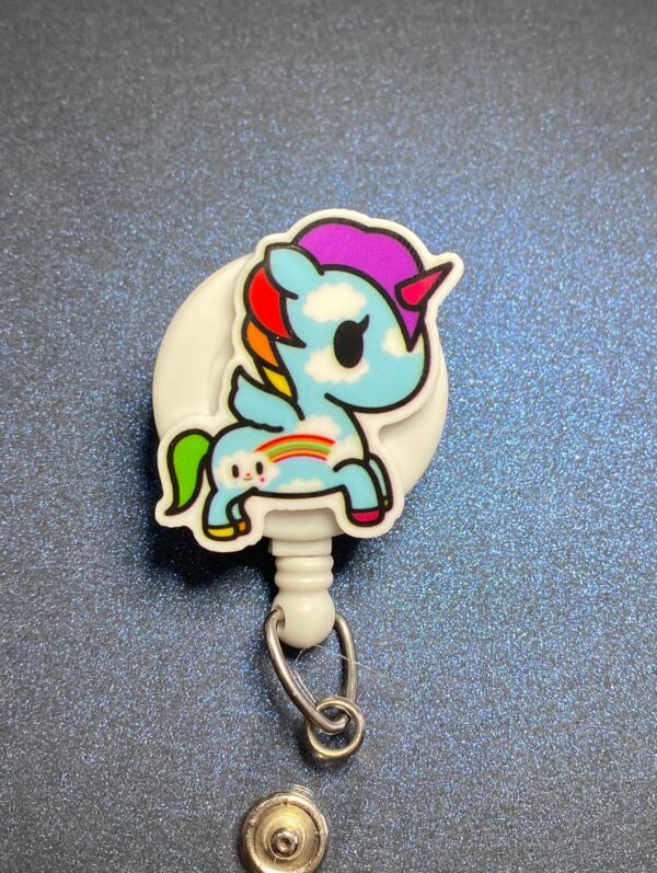 Unicorn- alligator clip - badge reel - Image 4