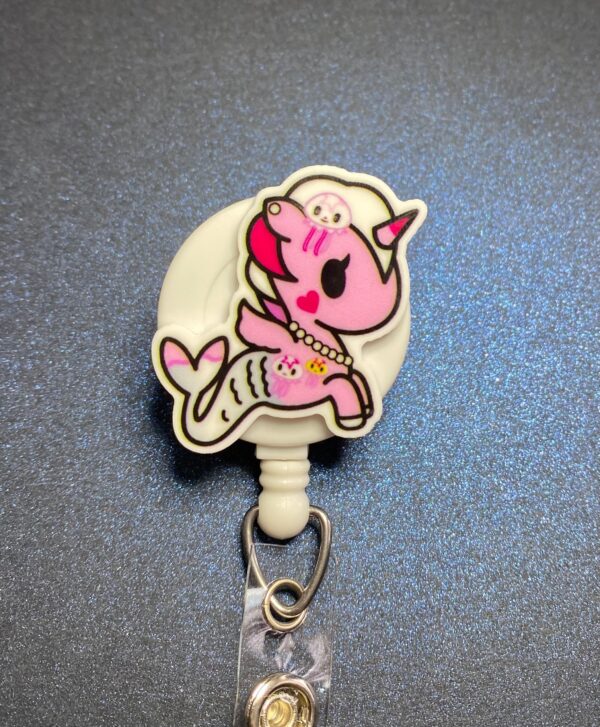 Unicorn- alligator clip - badge reel - Image 5
