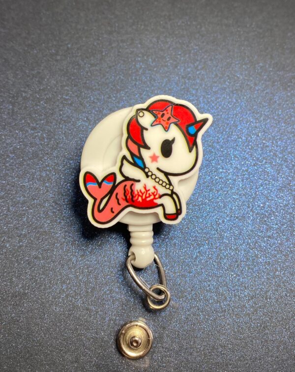 Unicorn- alligator clip - badge reel - Image 6