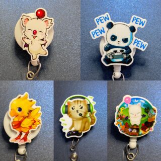 Video Game Characters - alligator clip - badge reel