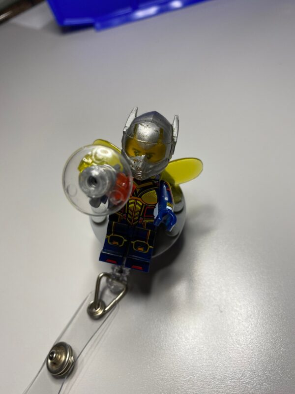 Wasp inspired minifigure Badge - alligator clip - badge reel