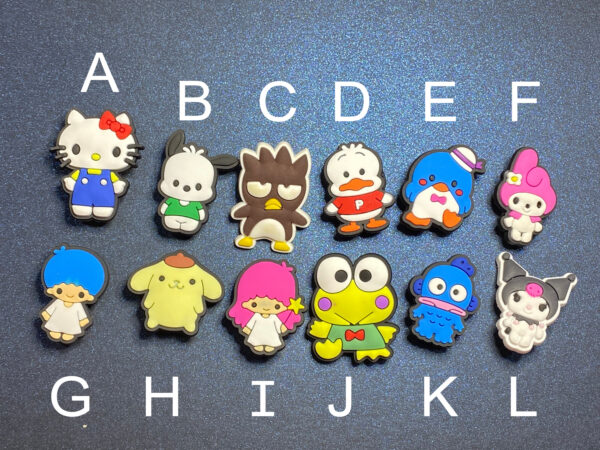12PC Hello Kitty Pack B Soft PVC Shoe Croc Charms