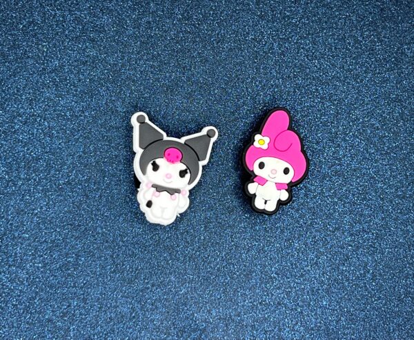 2PC My Melody and Kuromi Soft PVC Shoe Croc Charms