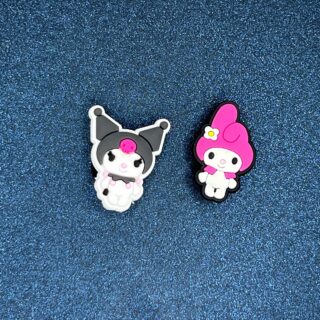 2PC My Melody and Kuromi Soft PVC Shoe Croc Charms