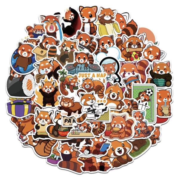 25/50 Count - Random Red Panda Vinyl Stickers
