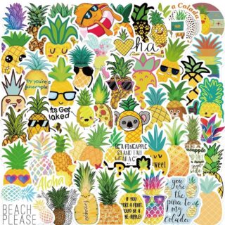 25/50 Count - Pineapple Cartoon Anime Random Character Vinyl Stickers