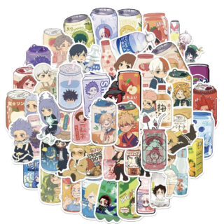 25/50 Count - Assorted Random Anime Character Vinyl Stickers on Japanese Soda Can, Bottles
