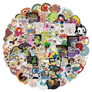 25/50 Count - Random Old School Cartoon Character Vinyl Stickers