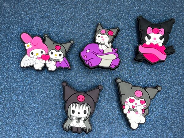 Kuromi 5PC Soft PVC Shoe Croc Charms