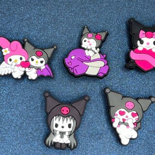 Kuromi 5PC Soft PVC Shoe Croc Charms