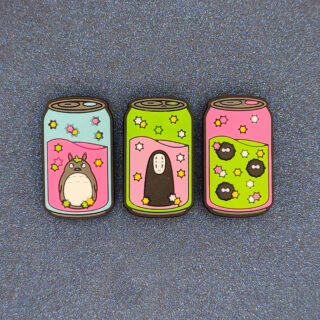 Miyazaki Totoro No-Face Soot Spirit Soda Can 3PC Soft PVC Shoe Croc Charms Jibbitz
