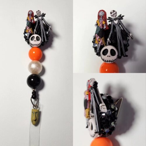 Bedazzled Halloween badges - alligator clip - Image 4