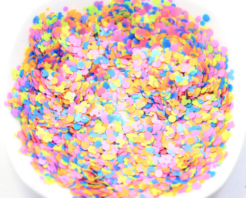 Circle and Hearts Confetti from thin plastic poly sheets for Resin Art, Nail Art