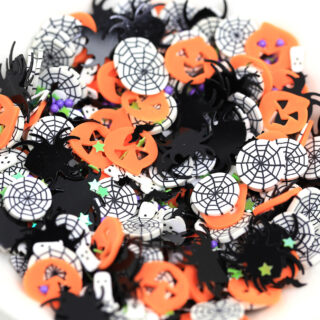 Halloween Spider Pumpkins Webs Foils Confetti for Resin Art, Nail Art