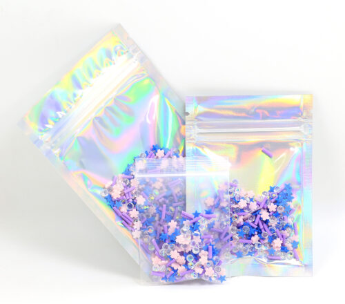 Polymer Clay Blue and Purple Hearts and Crystal Sprinkles for Resin Art, Nail Art - Image 2