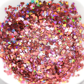 Valentines Hearts and Stars Foils Confetti for Resin Art, Nail Art