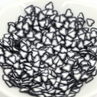 Hearts Black and White Polymer Clay for Resin Art, Nail Art