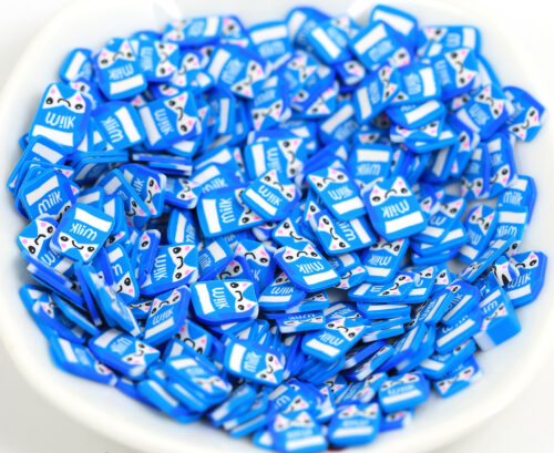 Blue Milk Carton Polymer Clay for Resin Art, Nail Art