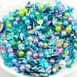 Ocean Mermaid Pearl Shells Theme Foils Confetti for Resin Art, Nail Art
