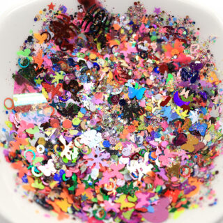 Random Glitter and Shapes Star Foils Confetti for Resin Art, Nail Art