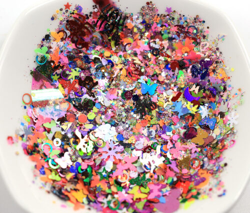 Random Glitter and Shapes Star Foils Confetti for Resin Art, Nail Art