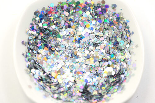 Stars and Circle Shapes Glitters Foils Confetti for Resin Art, Nail Art